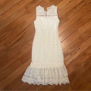 Miami White Lace Midi Dress